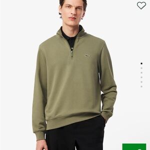 Lacoste Mens Green Half Zip Sweatshirt Pullover Long Sleeve Top  Sz 6 XLarge